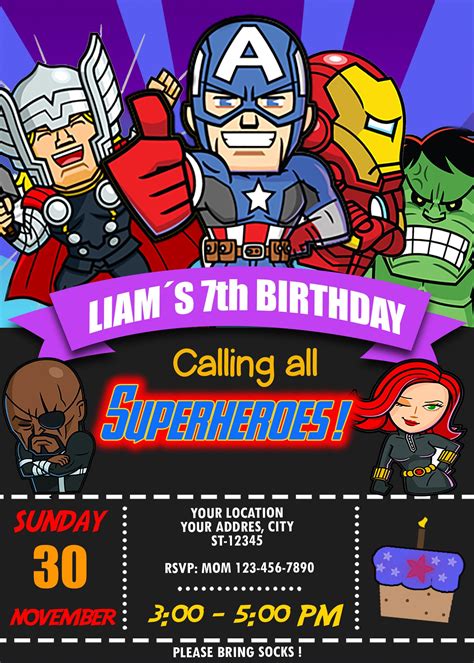 Marvel Super Hero Adventures Birthday Invitation Oscarsitosroom