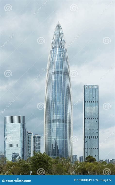 Skyscraper And Modern Office Buidling In Shenzhen City China Editorial