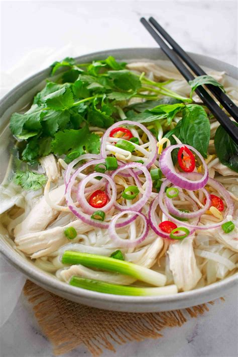 Add in the charred onion, ginger, stock, and stir to combine. Vietnamese Chicken Pho - Pho Ga - Scruff & Steph