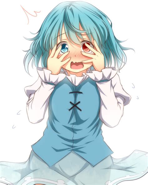 Safebooru 1girl Blue Eyes Blue Hair Blush Covering Covering Face