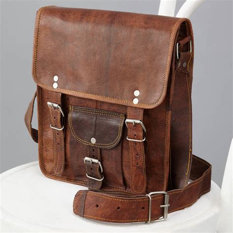 Long Leather Satchel With Front Pocket By Vida Vida