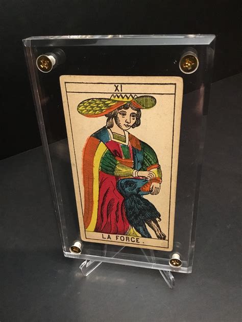 Strength” Original Antique Hand Painted Tarot Card 1890s Deviant Moon Inc