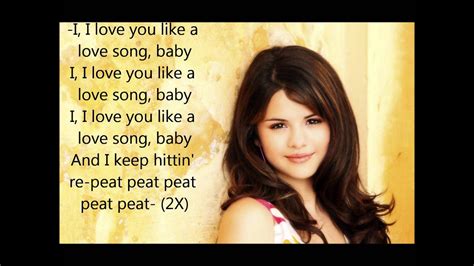 Love You Like A Love Song Selena Gomez And The Scene Lyrics Youtube