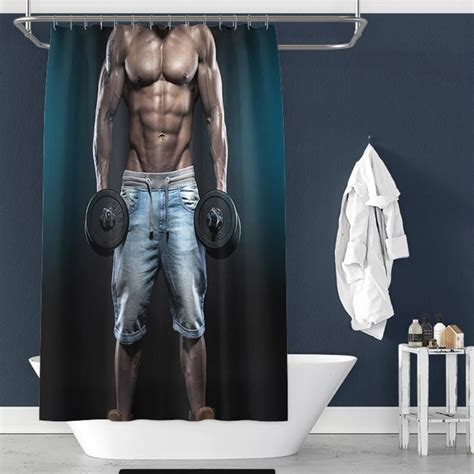 Work Out Man Print Shower Curtain For Bathroom Tychomeshower Curtain