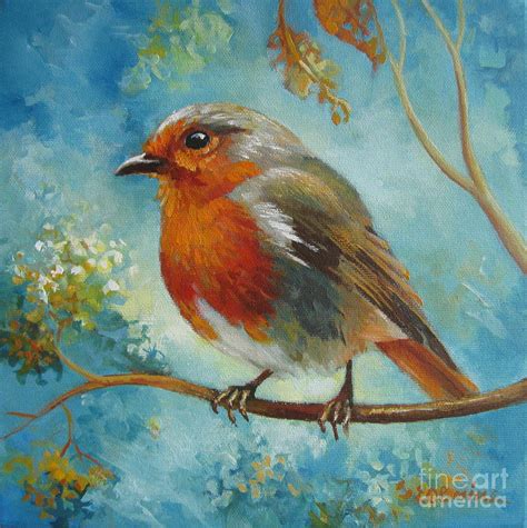 Robin Painting By Elena Oleniuc Fine Art America
