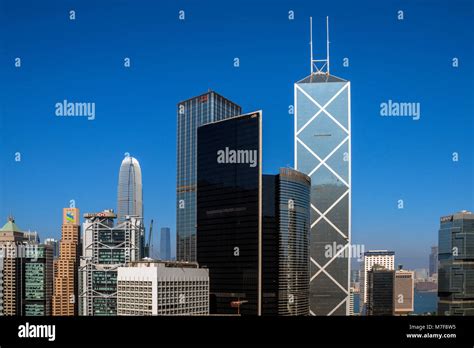 Hong Kong Financial District Skyline Stockfotografie Alamy