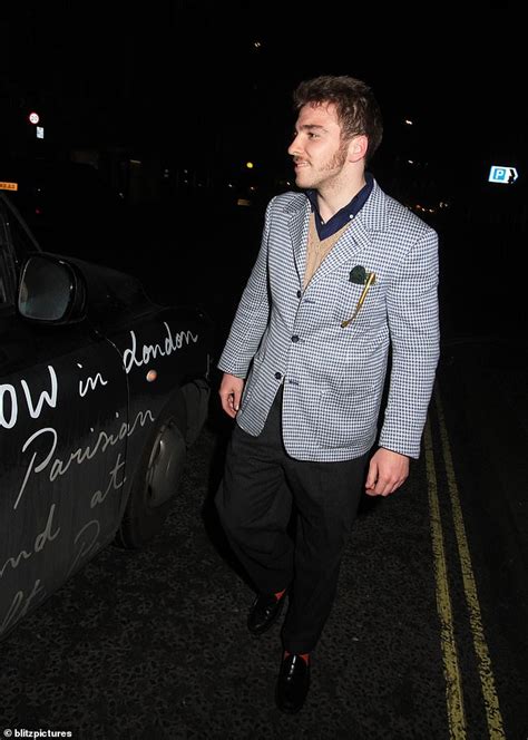 Rocco Ritchie Looks Dapper In A Blue Houndstooth Blazer And Brown