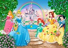 Fotomural Princesas y castillo Disney | TeleAdhesivo.com | Princesas ...