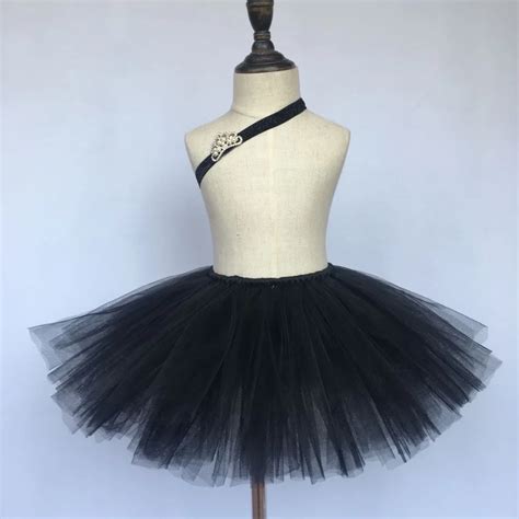 New Retail Baby Black Tutu Skirts Girls Handmade Fluffy Tulle Ballet
