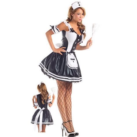 Adult French Maid Costume Sexy Women Halloween Cosplay Servant Fancy