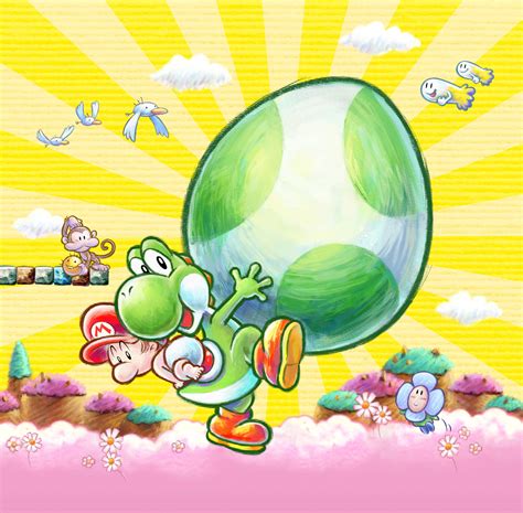 Yoshis New Island 3ds Artwork Including Lots Of Crazy Yoshis And