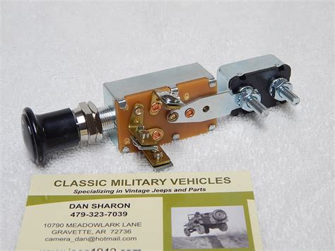 Willys Cj2a Headlight Switch With Circuit Breaker Classic Military