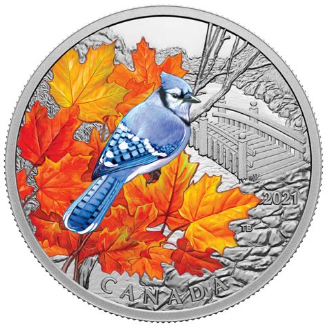 2021 Colourful Birds Blue Jay 1 Oz Pure Silver Coin
