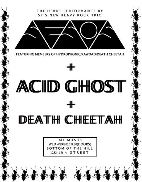 Bottomofthehill Acid Ghost Sesos Death Cheetah 4292015