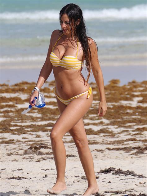 Claudia Romani In A Thong Bikini At The Beach In Miami