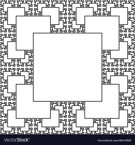 Sierpinski Carpet Patterns In Fractal Style Vector Image
