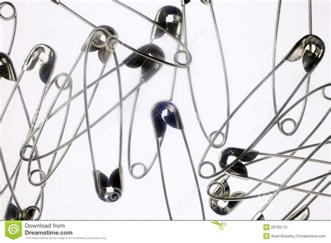 Safety Pins On White Stock Image Image Of Metal Isolated 26765175