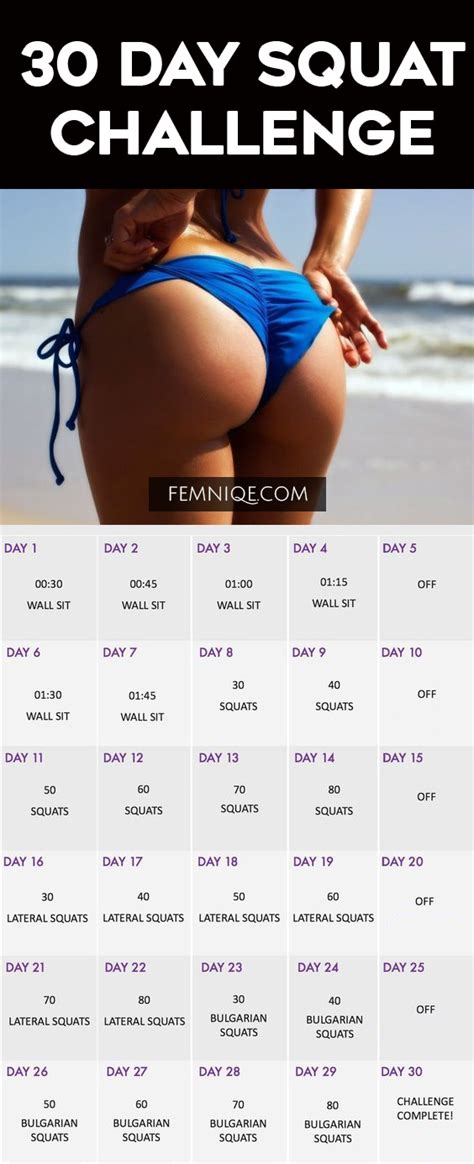 30 Day Squat Challenge Workout For A Bigger Butt Femniqe