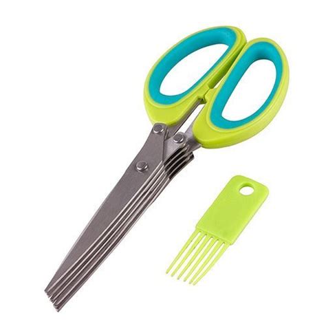 Multifunction 5 Blade Vegetable Stainless Steel Herbs Scissor With