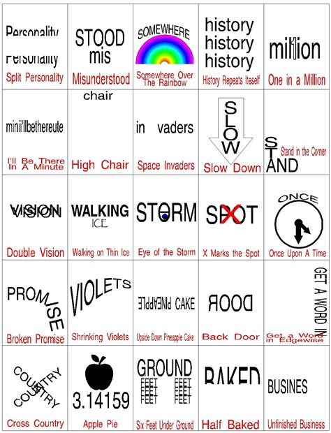 Another Hidden Meaning Brain Teaser Game Printable Brain Teasers