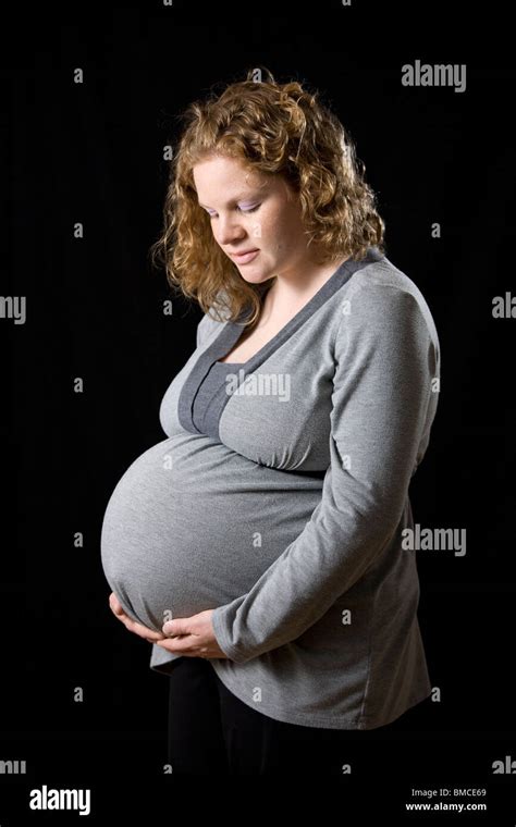 Pregnant Woman Full Term Stock Photo Alamy