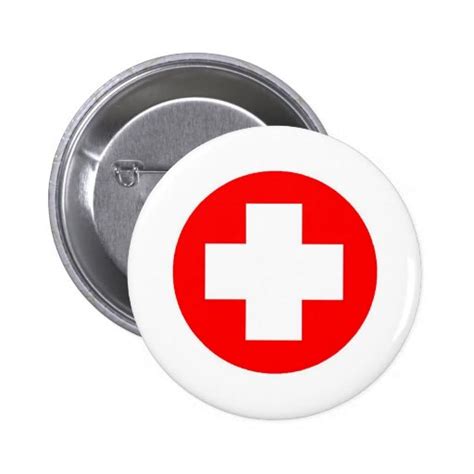 Red Cross Products And Designs Button Zazzle