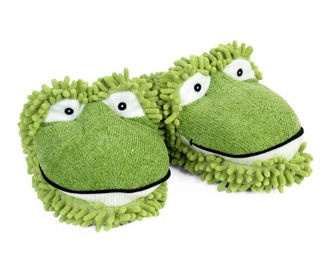 Fuzzy Frog Slippers Frog Slippers Froggy Slippers