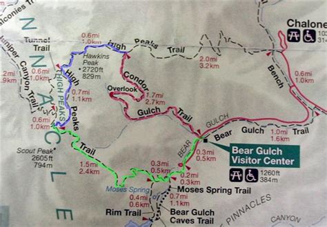 32 Pinnacles National Park Trail Map Maps Database Source