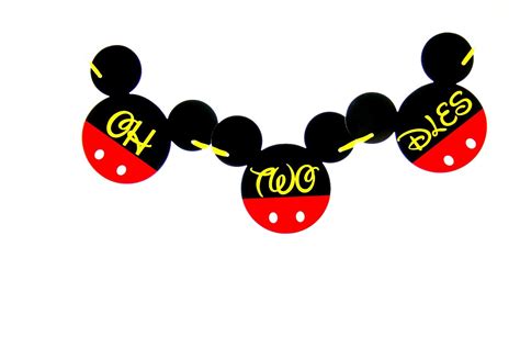 Buy Oh Two Dles Mickey Mouse Birthday Banner Minnie Birthday