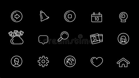 Social Media Icons Set With Alpha Channel Stock Footage Video Of