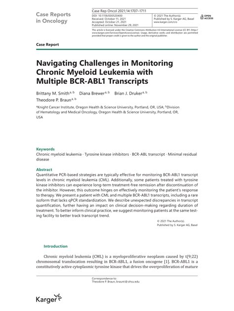 Pdf Navigating Challenges In Monitoring Chronic Myeloid Leukemia With