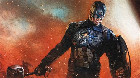 Captain America Mjolnir Hammer Avengers Endgame 4k 33 Wallpaper