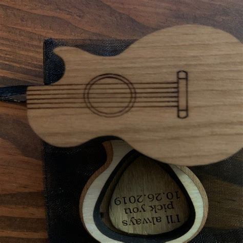 You have music at your fingertips. Custom Personalized Wood Guitar Pick Box for 3 Picks ...