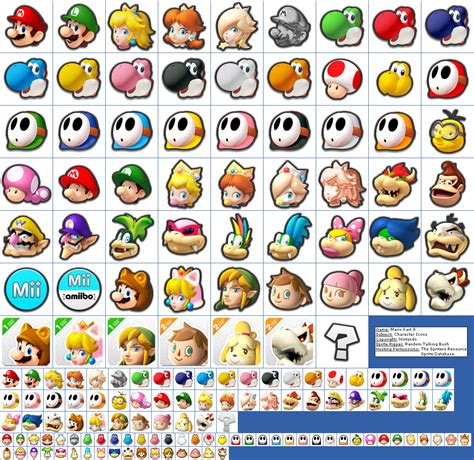 The Spriters Resource Full Sheet View Mario Kart 8 Character Icons