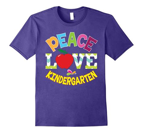 Peace Love Kindergarten T Shirt Funny Kids Back To School 4lvs