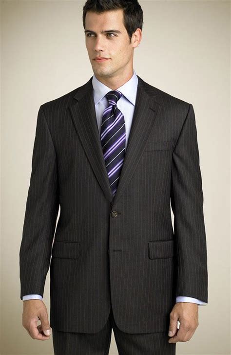 Simple Pinstripes Interview Attire Mens Fashion Suits Casual Mens