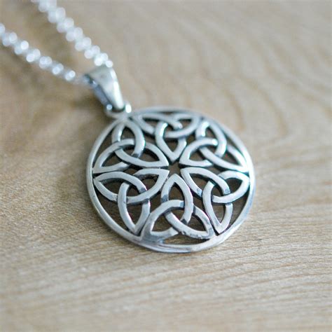 Celtic Necklace Sterling Silver Celtic Pendant Triquetra Symbol