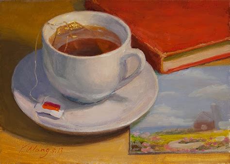 Wang Fine Art A Cup Of Tea A Painting A Day Daily Painting Still Life