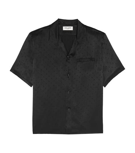 Mens Saint Laurent Black Silk Printed Shirt Harrods Uk