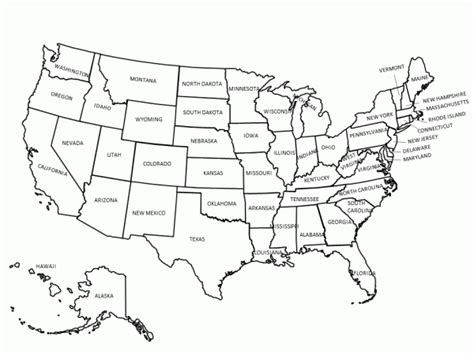 United States Map For Coloring World Map