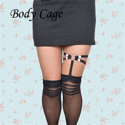 Body Cage 1pc Lady Sexy Lingerie Garter Stocking Legs Love Ring Harness
