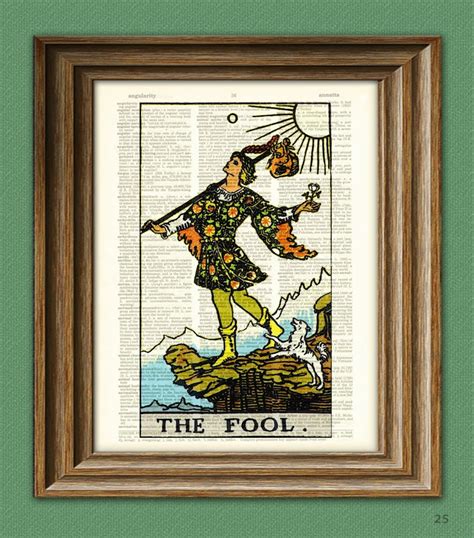 The Fool Major Arcana Tarot Card Print Over An Upcycled Etsy