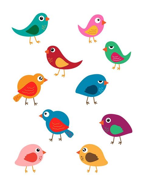 Blue and pink birds kissing illustration, bird cartoon illustration, bird on the moon, happy birthday vector images, half moon, love birds png. 10 Colorful Birds Vector Clip Art- 10 cute, colorful birds ...