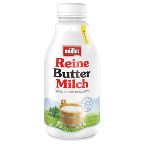 Als buttermilch bezeichnet man allgemein verschiedene milcherzeugnisse. Müller Reine Buttermilch 500g bei REWE online bestellen!
