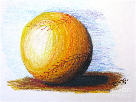 Colored Pencil Baseball Sketch Drawing By Rob Monte Pixels