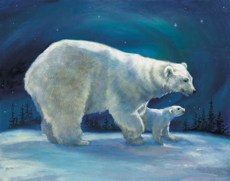 Polar Bear And Cub Painting By Laurie Snow Hein Fine Art America