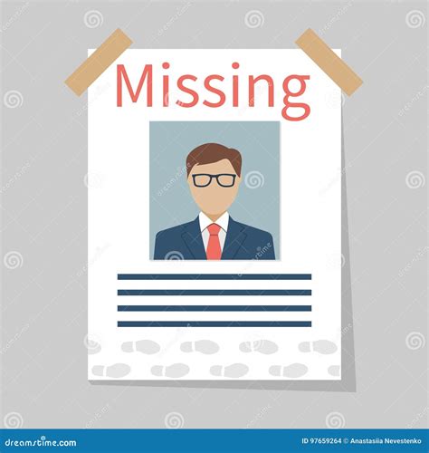 Missing Announce Vector Stock Vector Illustration Of Icon 97659264