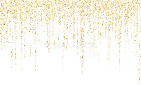 Garland Border Gold Glitter Vector Background Illustration Stock