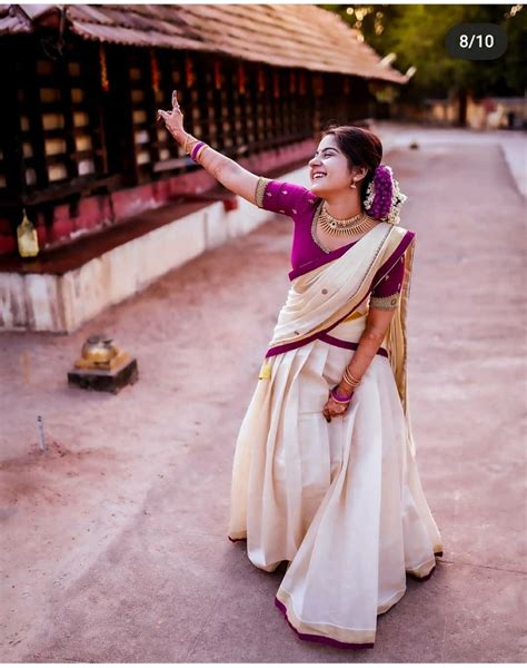 Pin By Shruti💫 On Kasav Sarees And Onam Attires Onam Outfits Wedding Blouse Designs Half