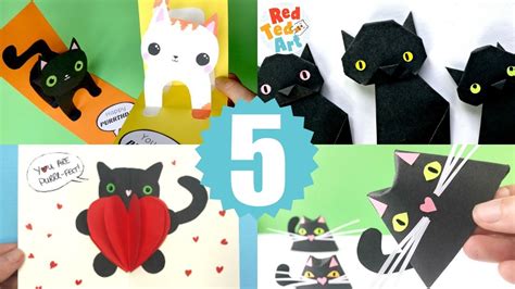 5 Cat Crafts Made From Paper Cute And Easy Cats And Kittens You Will